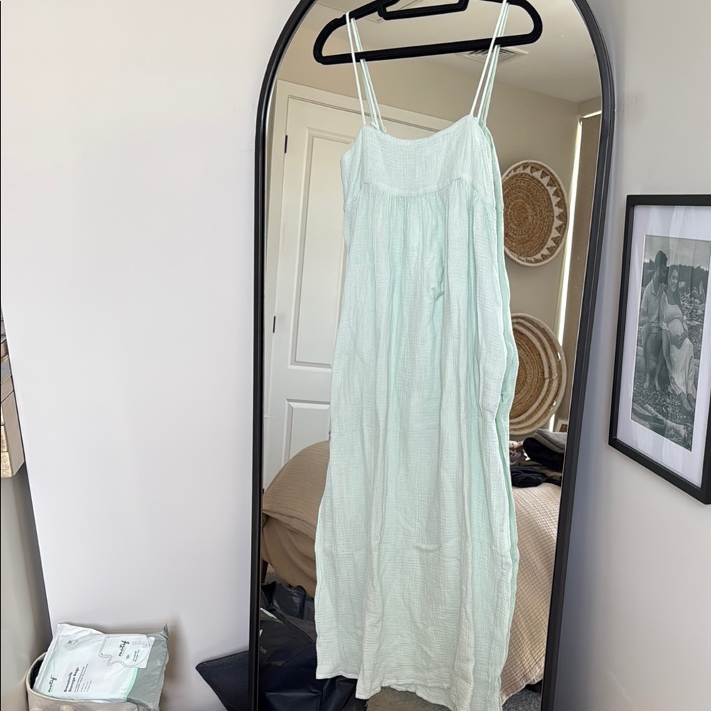 Mikoh Green Spaghetti Strap Sundress Maxi